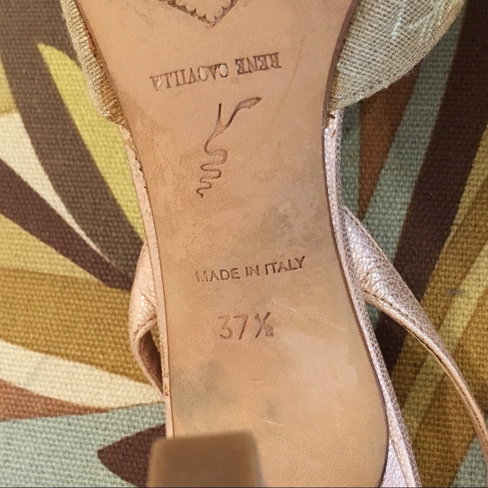 RENE CAOVILLA OPEN TOE SLING BACK SHOES SIZE 37.5 - Picture 8 of 8